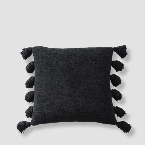 Sunday Citizen Pom Pom Throw Pillow Black 1