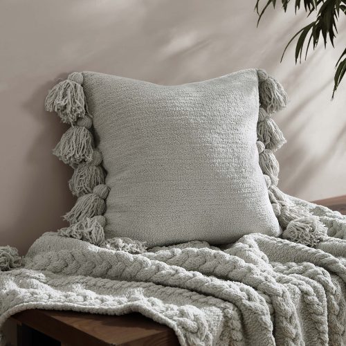 Sunday Citizen Pom Pom Throw Pillow Cloud Gray