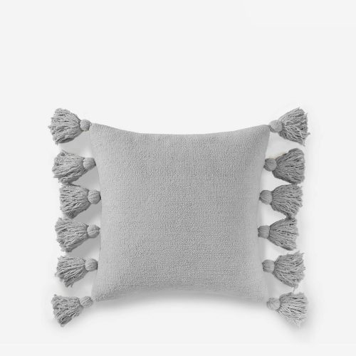 Sunday Citizen Pom Pom Throw Pillow Cloud Gray 1