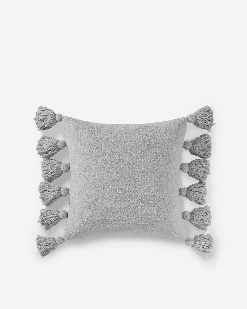 Sunday Citizen Pom Pom Throw Pillow Cloud Gray 1