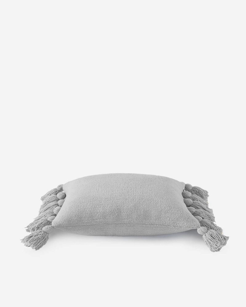 Sunday Citizen Pom Pom Throw Pillow Cloud Gray 2