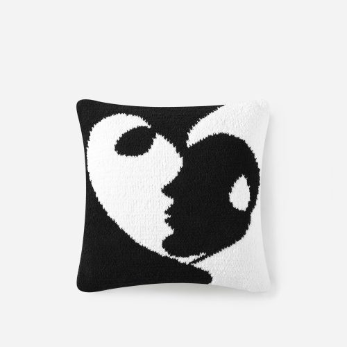 Sunday Citizen Snug Faces II Throw Pillow Black Off White 3