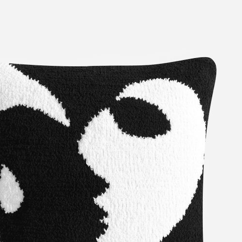 Sunday Citizen Snug Faces II Throw Pillow Black Off White 9