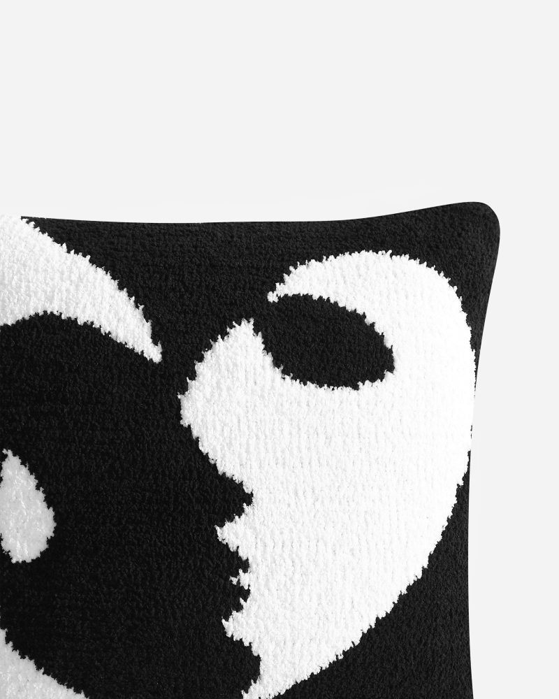 Sunday Citizen Snug Faces II Throw Pillow Black Off White 9