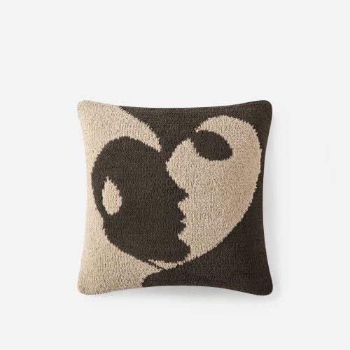 Sunday Citizen Snug Faces II Throw Pillow Mocha Biscotti 1