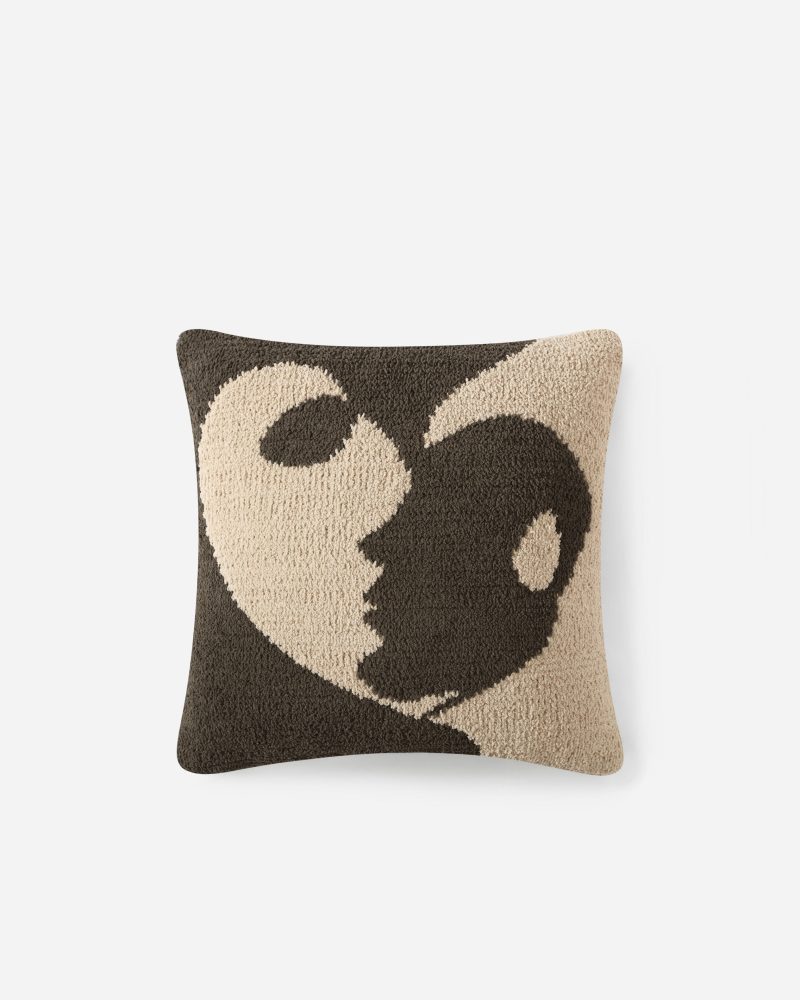 Sunday Citizen Snug Faces II Throw Pillow Mocha Biscotti 3