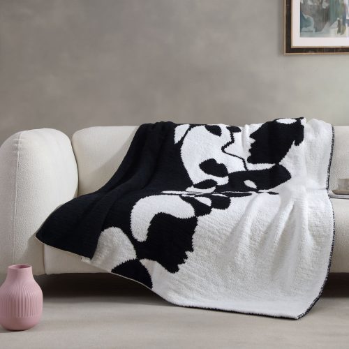 Sunday Citizen Snug Faces II Throw Black Off White 1