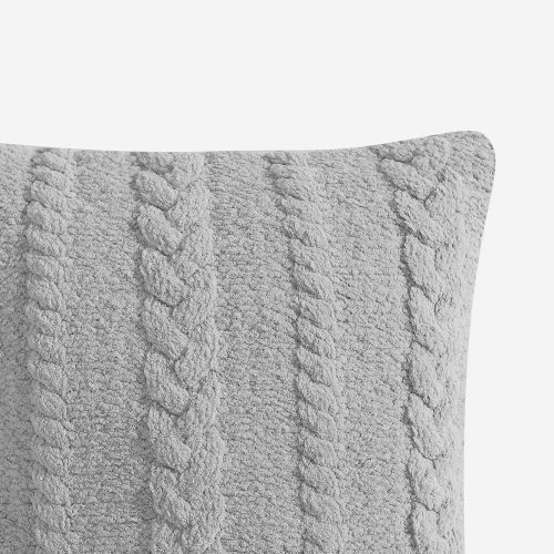 Sunday Citizen Braided Throw Pillow Cloud gray 1