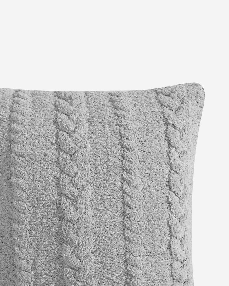 Sunday Citizen Braided Throw Pillow Cloud gray 1