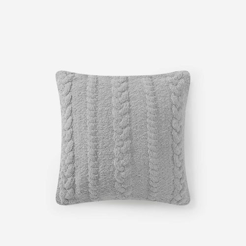 Sunday Citizen Braided Throw Pillow Cloud gray 2