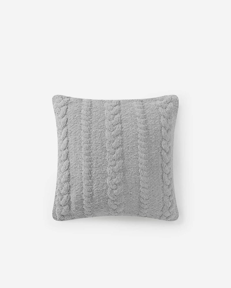 Sunday Citizen Braided Throw Pillow Cloud gray 2