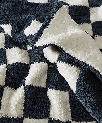 Sunday Citizen Checkerboard Throw Midnight Off White 1