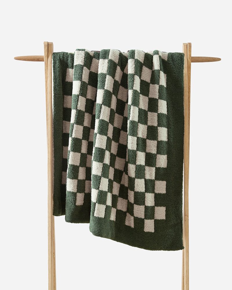 Sunday Citizen Checkerboard Throw Moss Sage