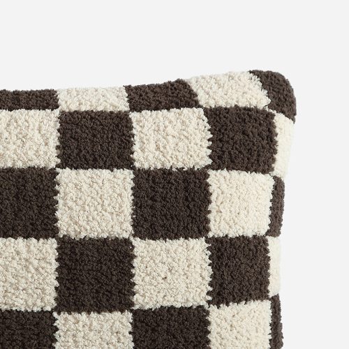 Sunday Citizen Checkerboard Snug Mini Pillow Mocha 1JPG