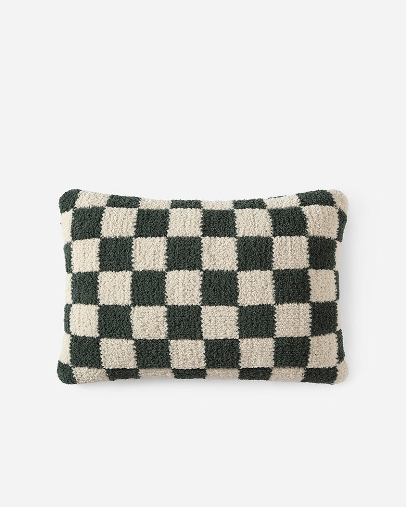 Sunday Citizen Checkerboard Snug Mini Pillow Moss