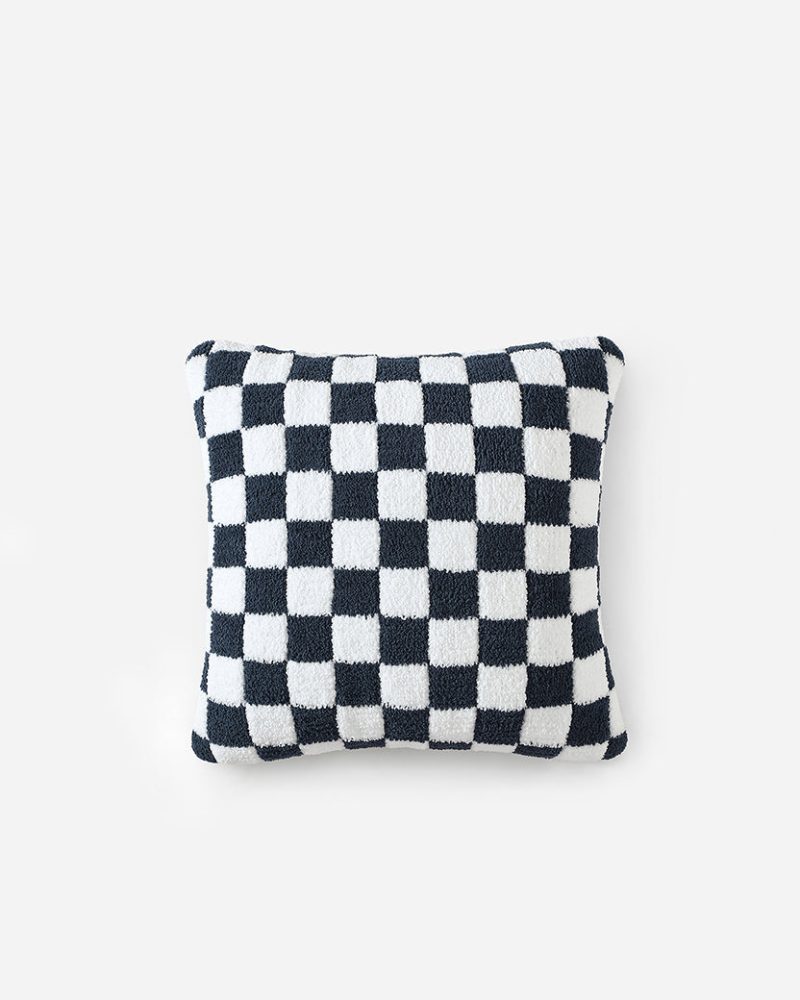 Sunday Citizen Checkerboard Snug Throw Pillow Midnight