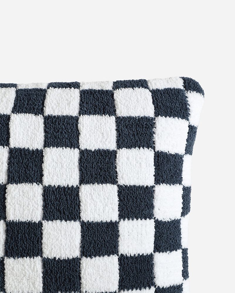 Sunday Citizen Checkerboard Snug Throw Pillow Midnight 1