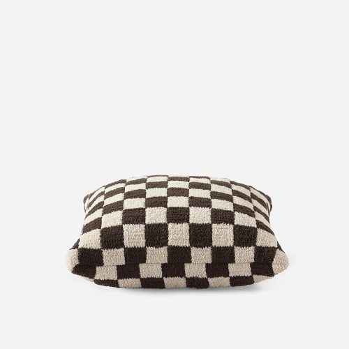 Sunday Citizen Checkerboard Snug Throw Pillow Mocha 2