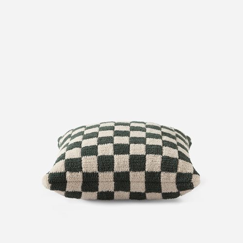 Sunday Citizen Checkerboard Snug Throw Pillow Moss 2