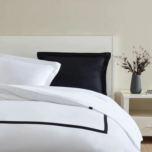 Sunday Citizen Natural Premium Bamboo Sham Set Black Clear White