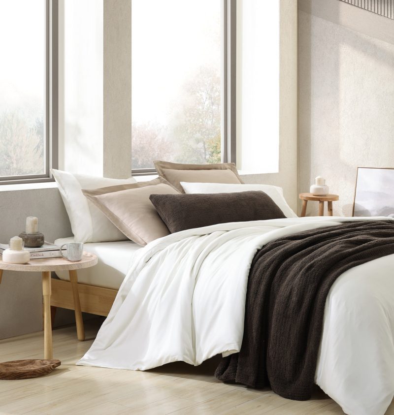 Sunday Citizen Snug Ribbed Bed Blanket Mocha copy