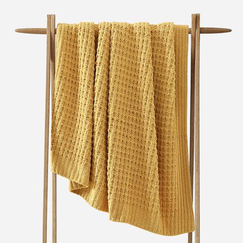 Sunday Citizen Snug Waffle Throw Bright Gold 1