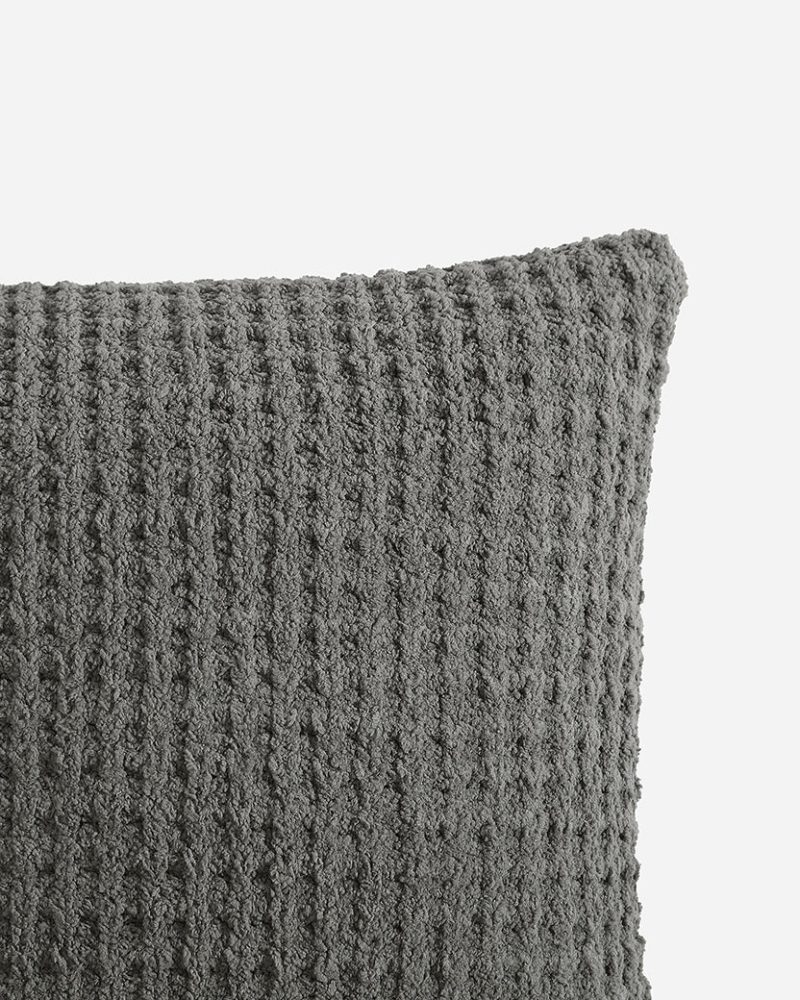 Sunday Citizen Snug Waffle Throw Pillow Granite