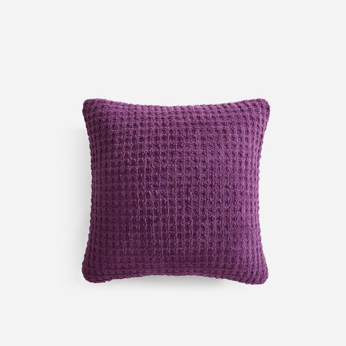 Sunday Citizen Snug Waffle Throw Pillow Grape 1