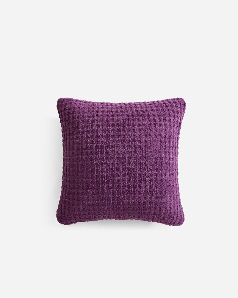 Sunday Citizen Snug Waffle Throw Pillow Grape 1