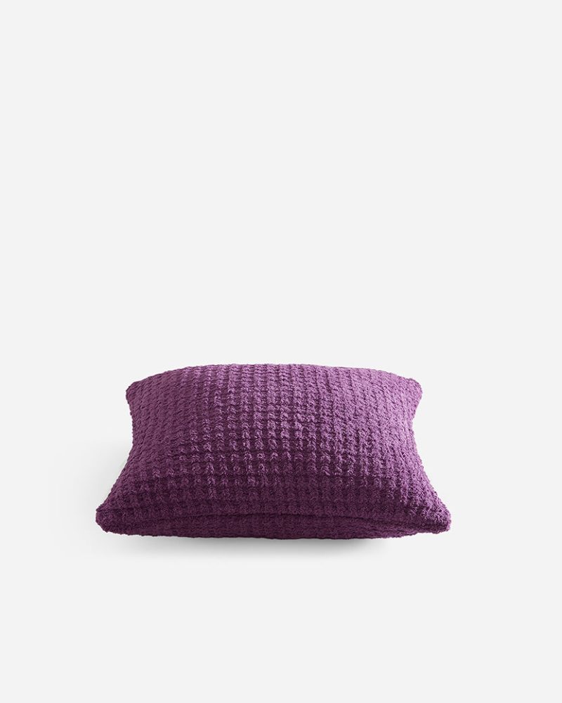 Sunday Citizen Snug Waffle Throw Pillow Grape 3