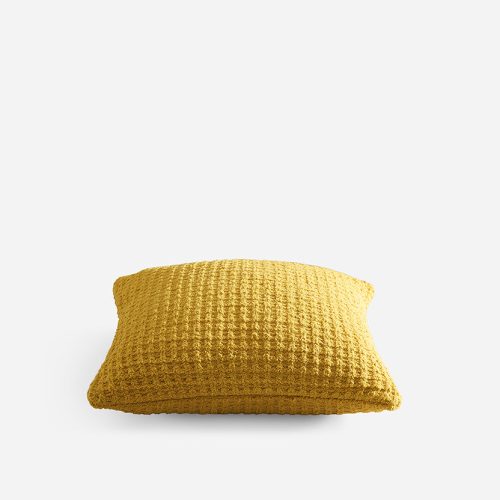 Sunday Citizen Snug Waffle Throw Pillow Marigold 1