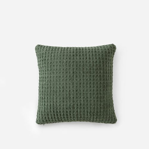 Sunday Citizen Snug Waffle Throw Pillow Moss