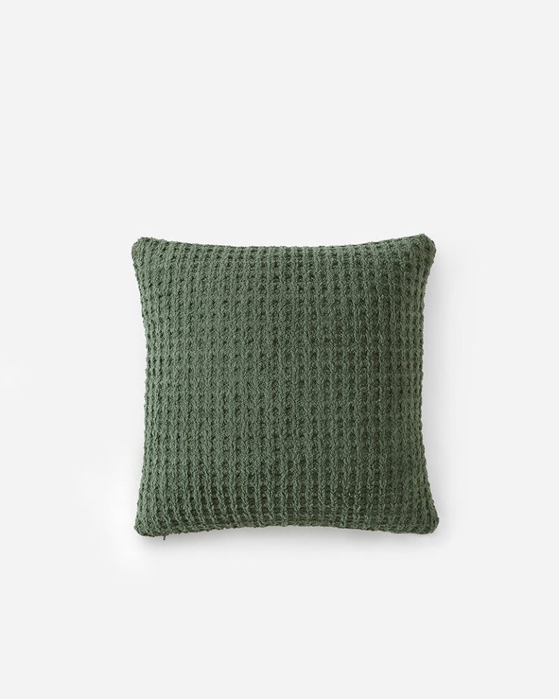 Sunday Citizen Snug Waffle Throw Pillow Moss