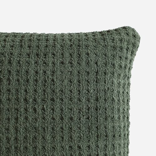 Sunday Citizen Snug Waffle Throw Pillow Moss 1