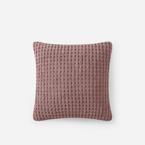 Sunday Citizen Snug Waffle Throw Pillow Rose 1