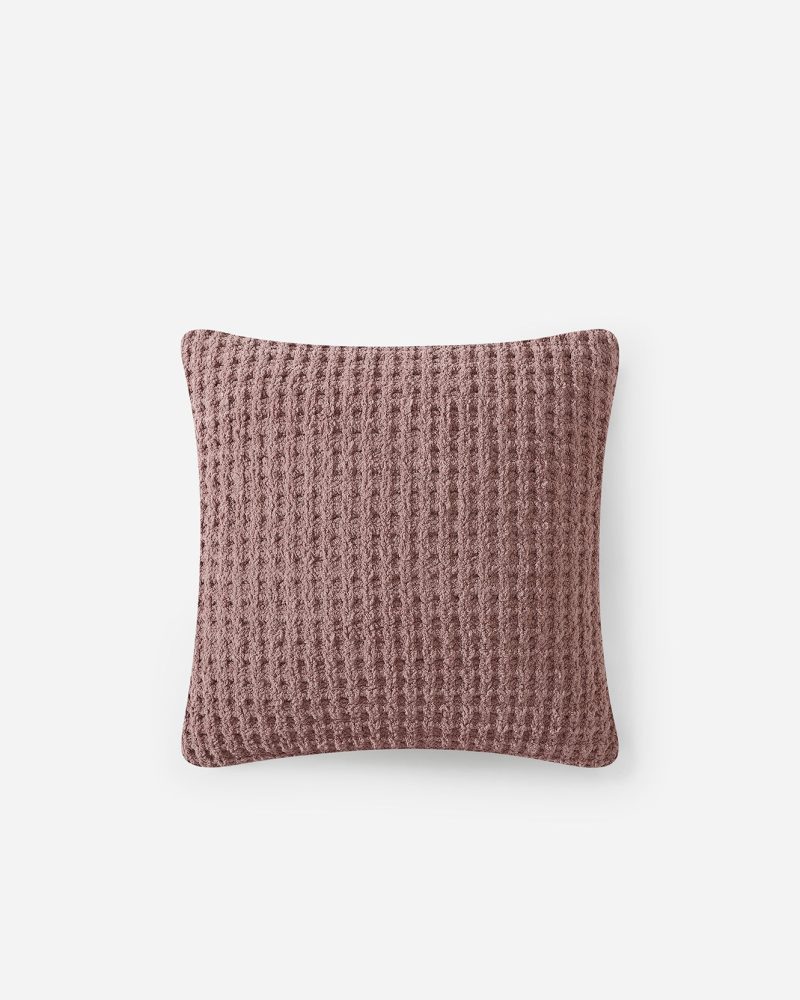 Sunday Citizen Snug Waffle Throw Pillow Rose 1