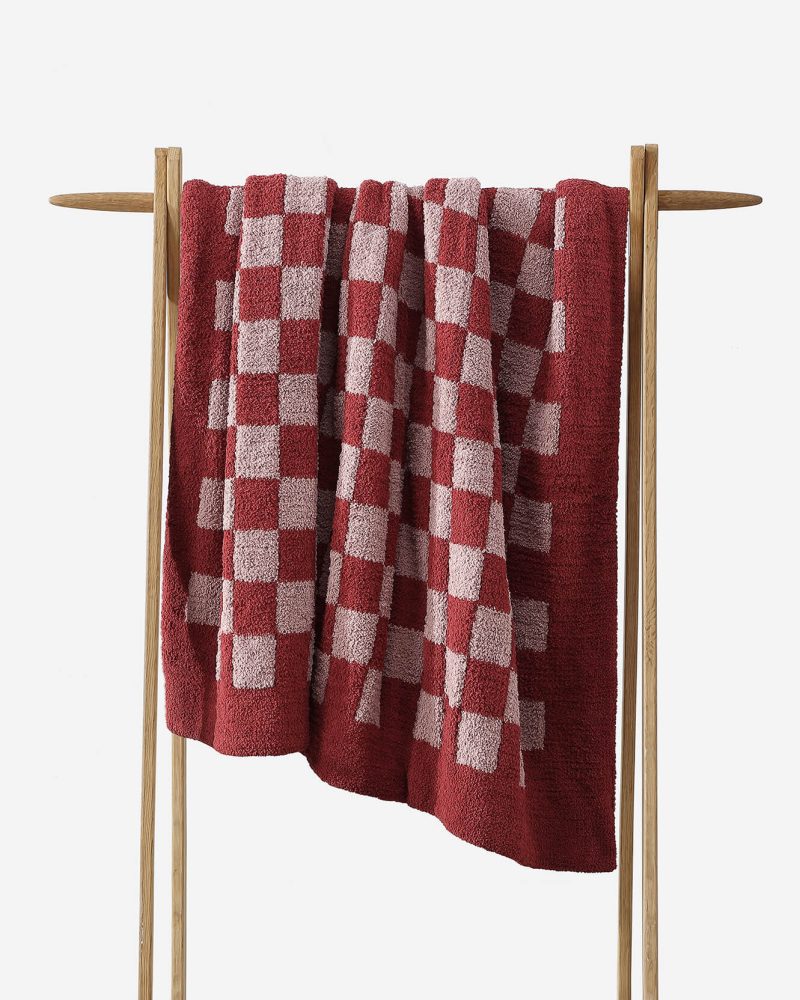 Sunday Citizen Checkerboard Throw Pomegranate Rose