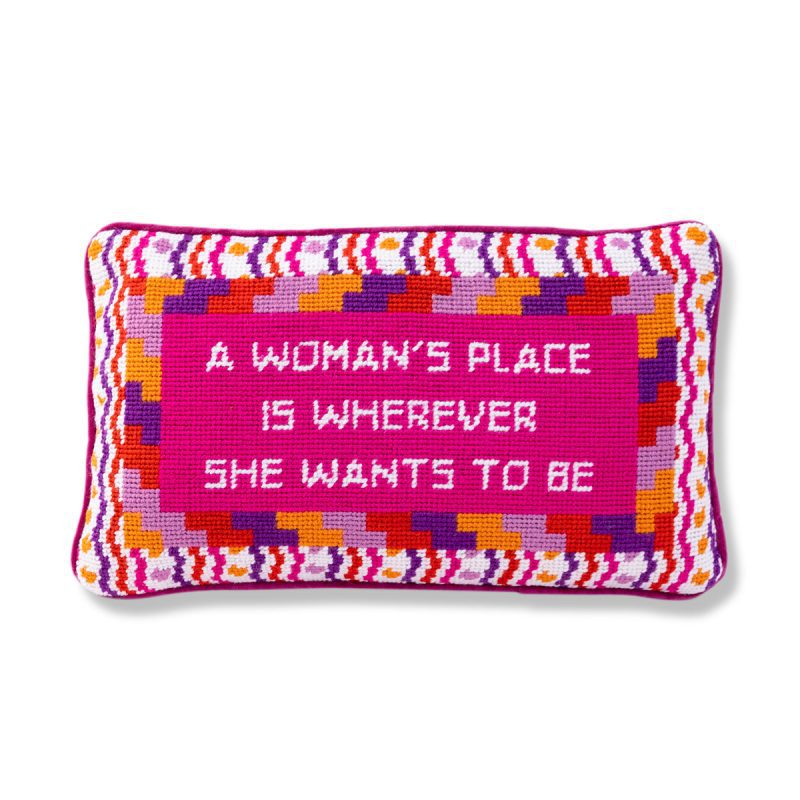 WhereverSheWantsNeedlepointPillow