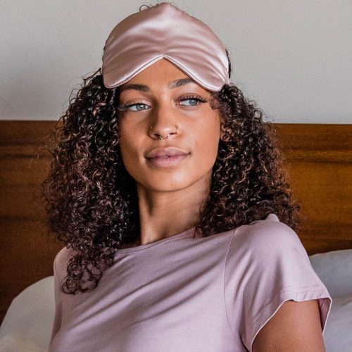 YALA CHARMEUSE SILK EYE PILLOWS ROSE QUARTZ