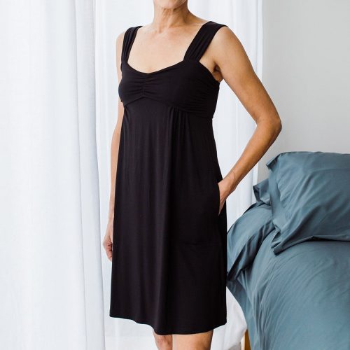 YALA CLEO BABYDOLL BAMBOO NIGHTGOWN BLACK 2