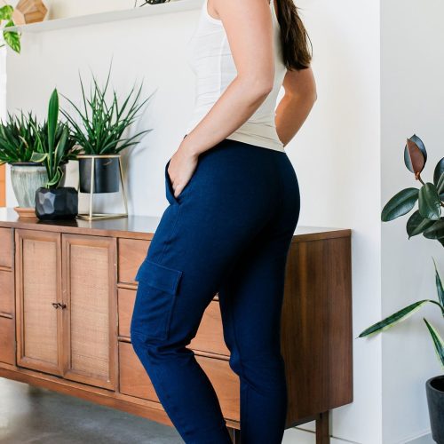 YALA Faye Jogger Sweatpants Navy Back