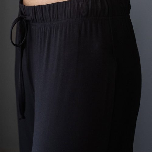 YALA GILLIAN PIPED BAMBOO PAJAMA PANTS BLACK 2