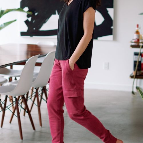 Yala Fay Bamboo and Organic Cotton Cargo Joggers ROSEWOOD 3