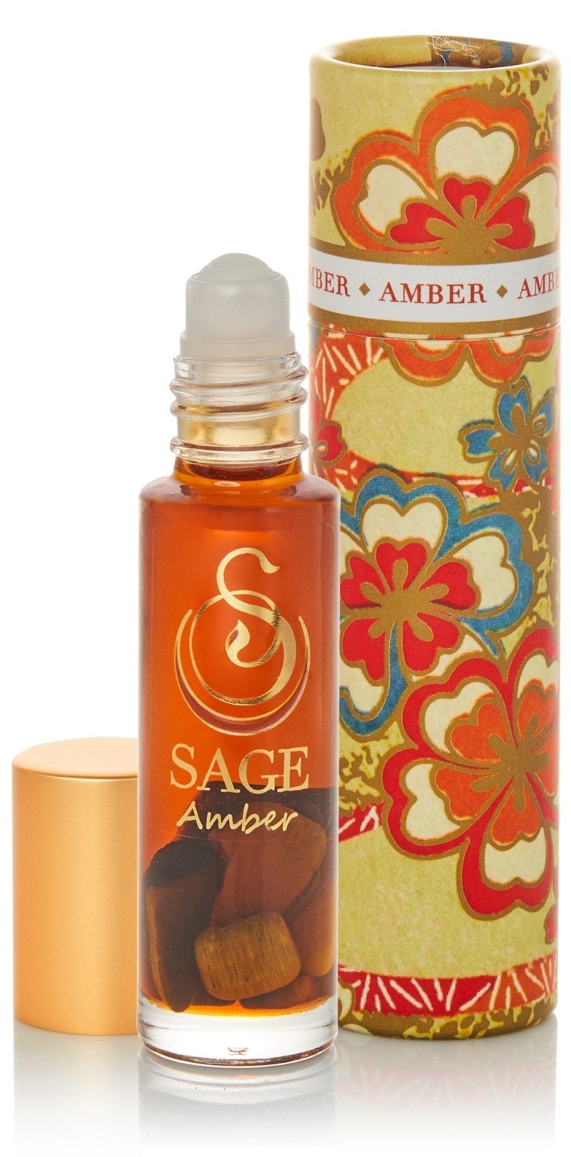 amber 14 oz gemstone perfume oil roll on by sage 455537