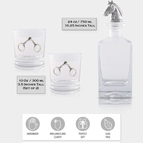 arthur court equestrian equestrian decanter set with glasses 496h23 32955998830707