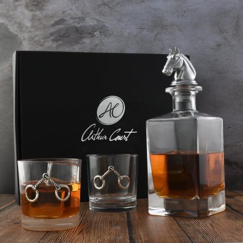 arthur court equestrian equestrian decanter set with glasses 496h23 32955998961779