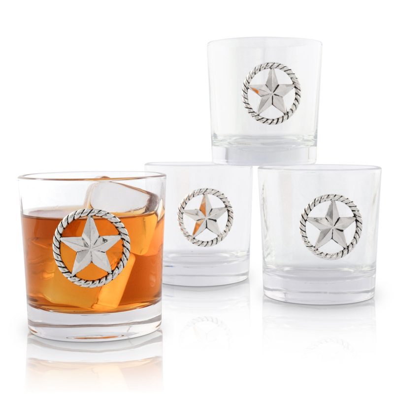 arthur court western frontier western star bar glasses set of 4 401w25 32956012101747