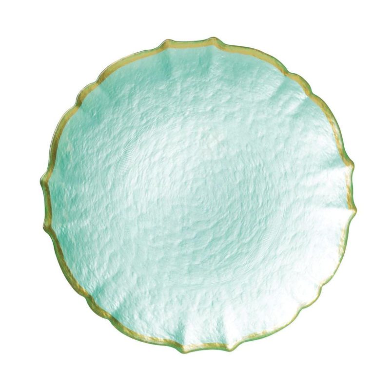 baroqueglassserviceplategreen