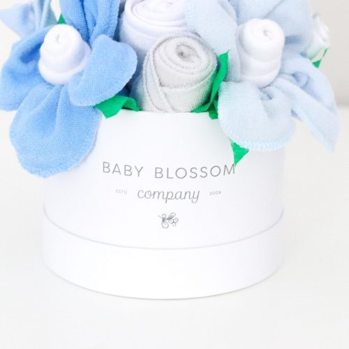 blue hatbox bouquet petite 567285