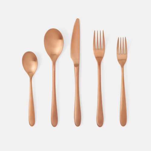 blue pheasant alba rose gold flatware 4